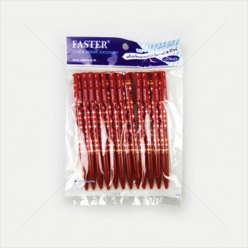 Faster ปากกาลูกลื่น กด 0.5 CX-510 <1/12> สีแดง